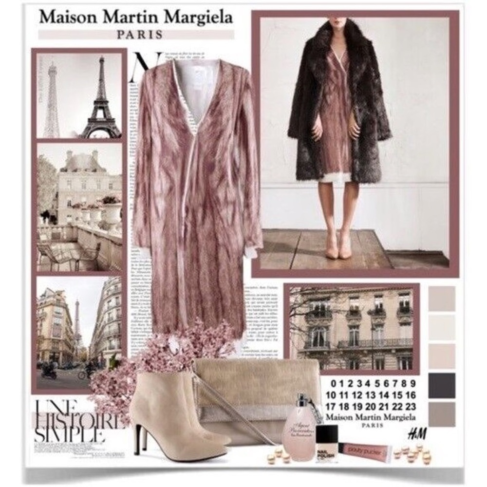 MAISON MARTIN MARGIELA H&M FUR TROMPE L'OEIL SILK DRESS